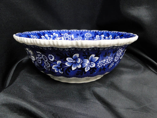 Copeland Spode's Tower Blue, Flowers & Scene: Salad / Serving Bowl, 10" x 3 3/4"