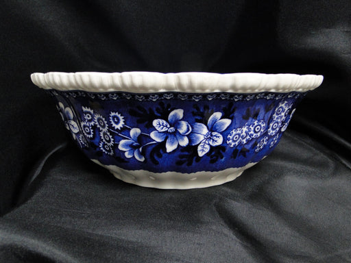 Copeland Spode's Tower Blue, Flowers & Scene: Salad / Serving Bowl, 10" x 3 3/4"