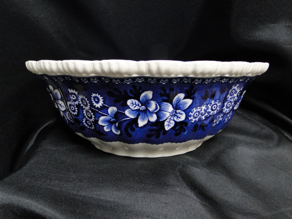 Copeland Spode's Tower Blue, Flowers & Scene: Salad / Serving Bowl, 10" x 3 3/4"
