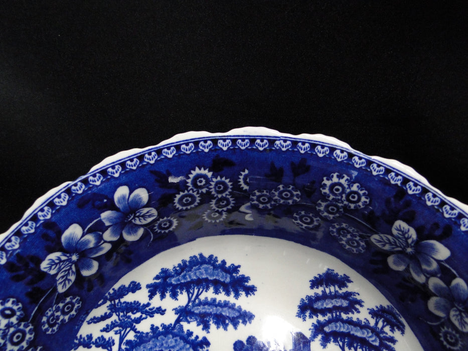 Copeland Spode's Tower Blue, Flowers & Scene: Salad / Serving Bowl, 10" x 3 3/4"