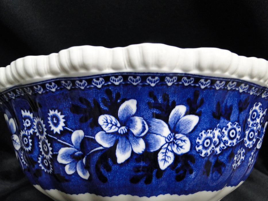 Copeland Spode's Tower Blue, Flowers & Scene: Salad / Serving Bowl, 10" x 3 3/4"