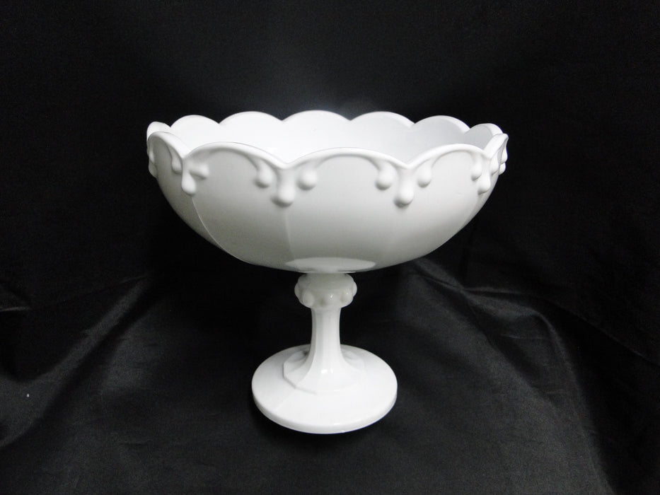 Indiana Garland Milkglass, Raised Drips, No Fruit: Compote, 8 1/2" x 7 3/4" Tall