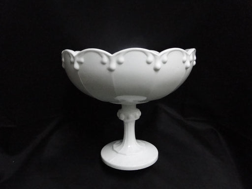 Indiana Garland Milkglass, Raised Drips, No Fruit: Compote, 8 1/2" x 7 3/4" Tall