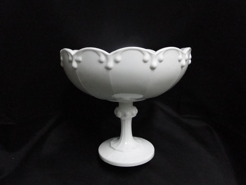 Indiana Garland Milkglass, Raised Drips, No Fruit: Compote, 8 1/2" x 7 3/4" Tall