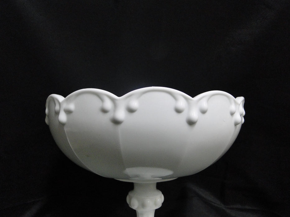 Indiana Garland Milkglass, Raised Drips, No Fruit: Compote, 8 1/2" x 7 3/4" Tall