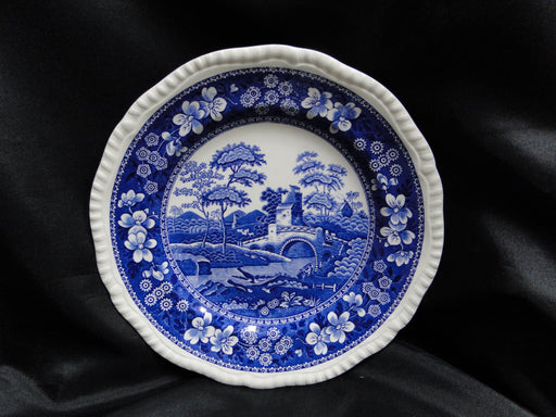 Spode Tower Blue, Flowers & Scene: Luncheon Plate, 9 3/8"