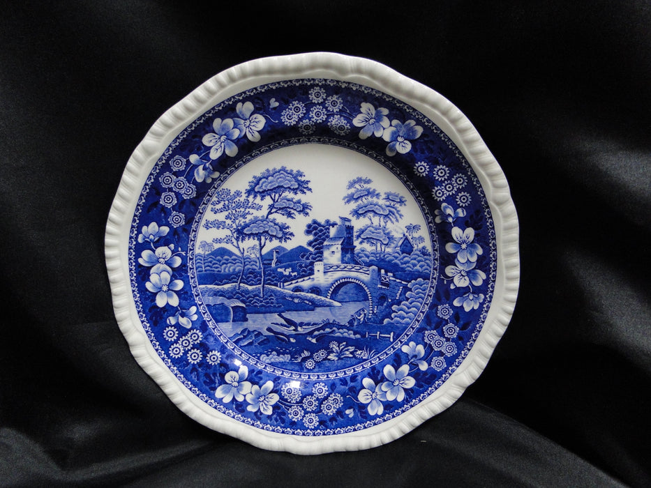 Spode Tower Blue, Flowers & Scene: Luncheon Plate, 9 3/8"