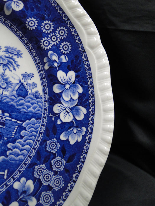 Spode Tower Blue, Flowers & Scene: Luncheon Plate, 9 3/8"