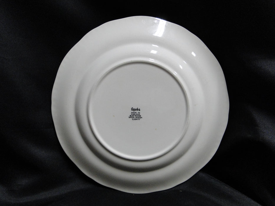 Spode Tower Blue, Flowers & Scene: Luncheon Plate, 9 3/8"