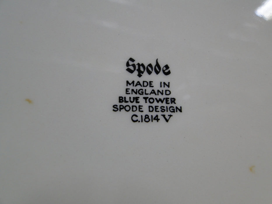 Spode Tower Blue, Flowers & Scene: Luncheon Plate, 9 3/8"