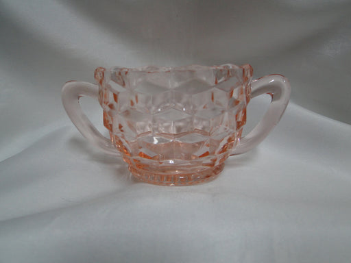 Jeannette Cube Pink, Depression Glass: Open Sugar Bowl, 2 3/8" Tall