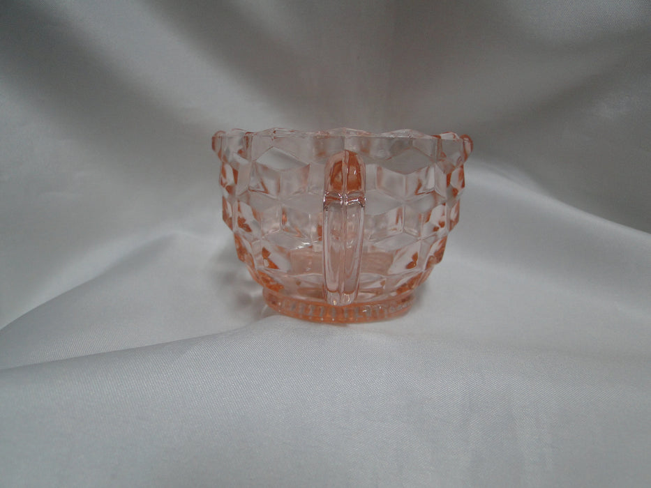 Jeannette Cube Pink, Depression Glass: Open Sugar Bowl, 2 3/8" Tall