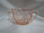 Jeannette Cube Pink, Depression Glass: Open Sugar Bowl, 2 3/8" Tall