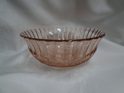 Kig Trellis Pink, Sandwich Glass, Fleur de Lis: Round Bowl, 6 7/8" x 2 3/4"