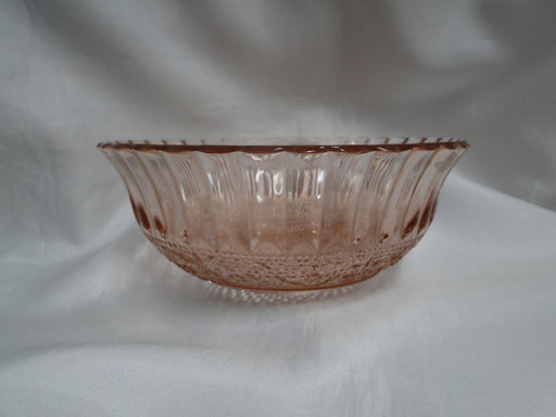 Kig Trellis Pink, Sandwich Glass, Fleur de Lis: Round Bowl, 6 7/8" x 2 3/4"