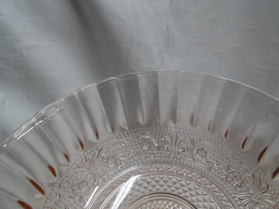 Kig Trellis Pink, Sandwich Glass, Fleur de Lis: Round Bowl, 6 7/8" x 2 3/4"