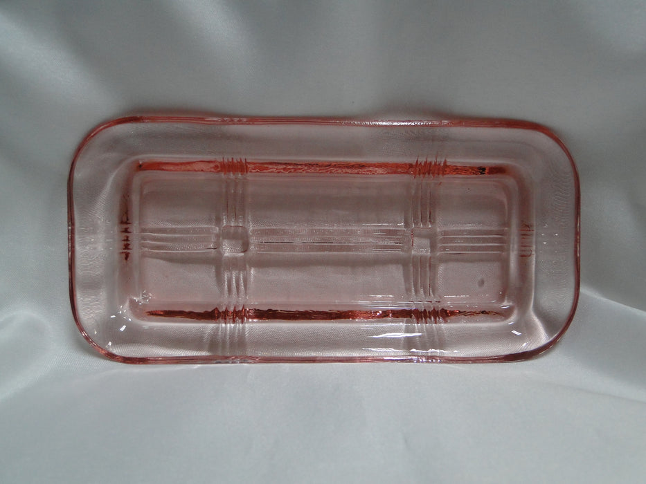 Hazel-Atlas Crisscross Pink, Crisscross Design: 1/4 Pound Covered Butter Dish