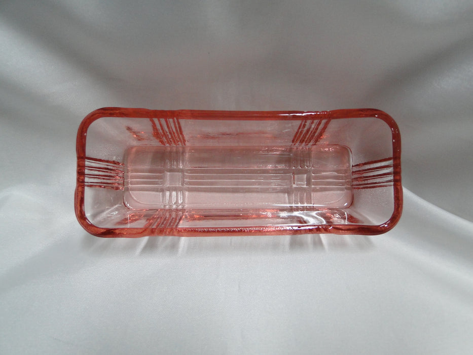 Hazel-Atlas Crisscross Pink, Crisscross Design: 1/4 Pound Covered Butter Dish