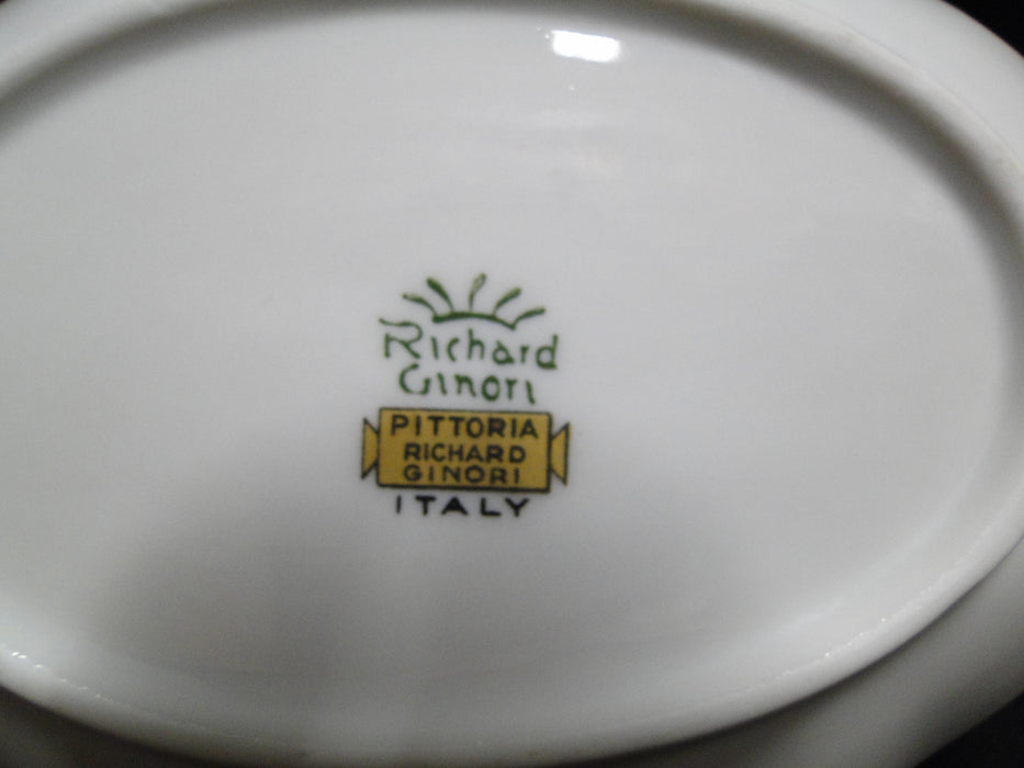 Richard Ginori Fiesole, Brown Scene: Oval Scalloped Dish / Tray (s), 4 5/8"