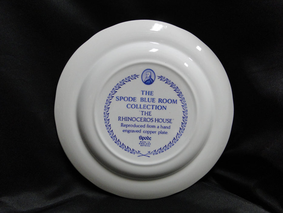 Spode Blue Room, Blue & White: Dinner Plate, 10 1/2", "The Rhinocerous House"