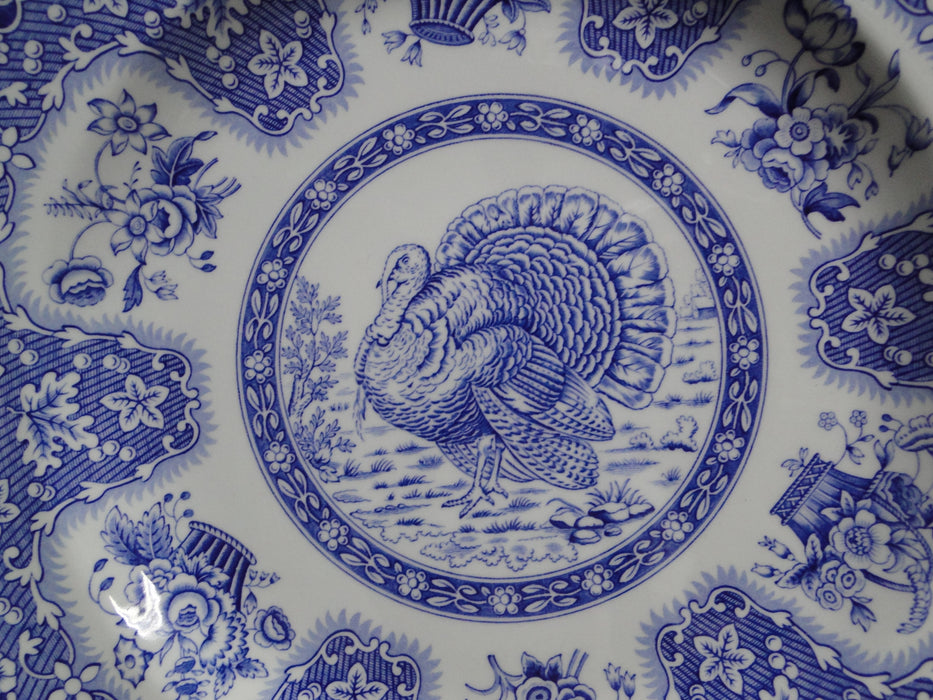 Spode Festival Blue, Turkey, Flower Baskets: Dinner Plate (s), 10 1/2"