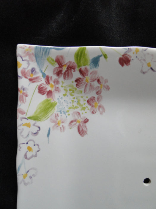 222 Fifth Garden Beauty, Multicolored Florals: 2-Tier Serving Tray, 10 1/2" & 8"
