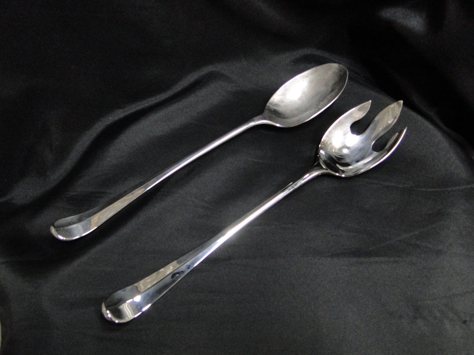 Silverplate Flatware Made in China: Salad Serving Spoon & Fork, 12 1/2"