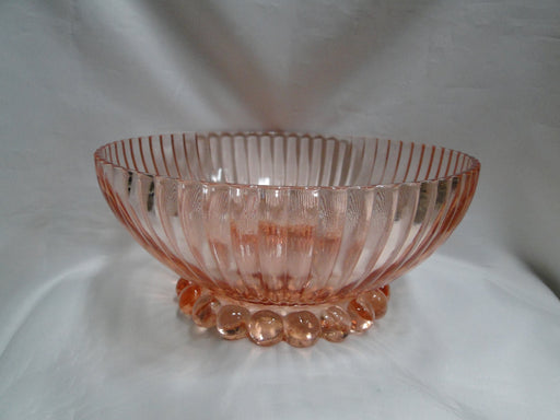 Anchor Hocking AHC37 Pink, Ribbed Design: Salad Serving Bowl, 9 3/8" x 4"