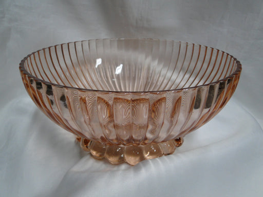 Anchor Hocking AHC37 Pink, Ribbed Design: Salad Serving Bowl, 9 3/8" x 4 1/4"