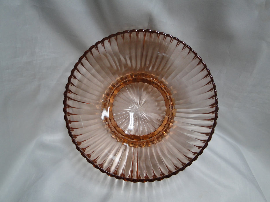 Anchor Hocking AHC37 Pink, Ribbed Design: Salad Serving Bowl, 9 3/8" x 4 1/4"
