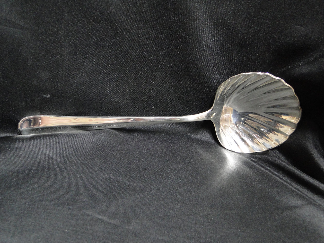 Silverplate Flatware Made in China: Casserole Spoon w/ Shell Bowl, 10 3/8"