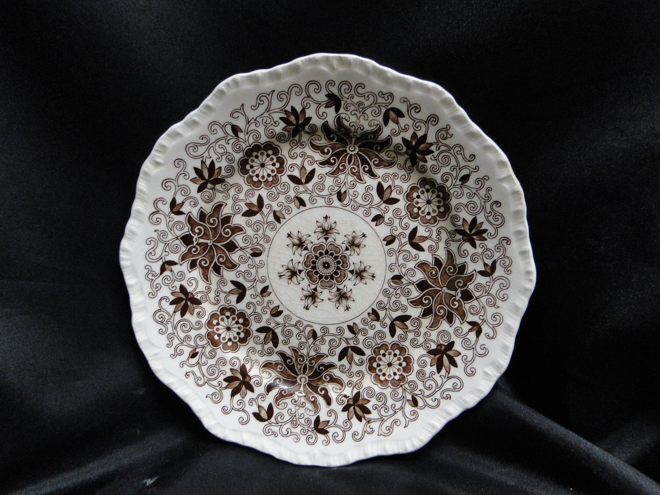 Mason's Bow Bells Brown, Flowers & Scrolls: Salad Plate, 8", As Is