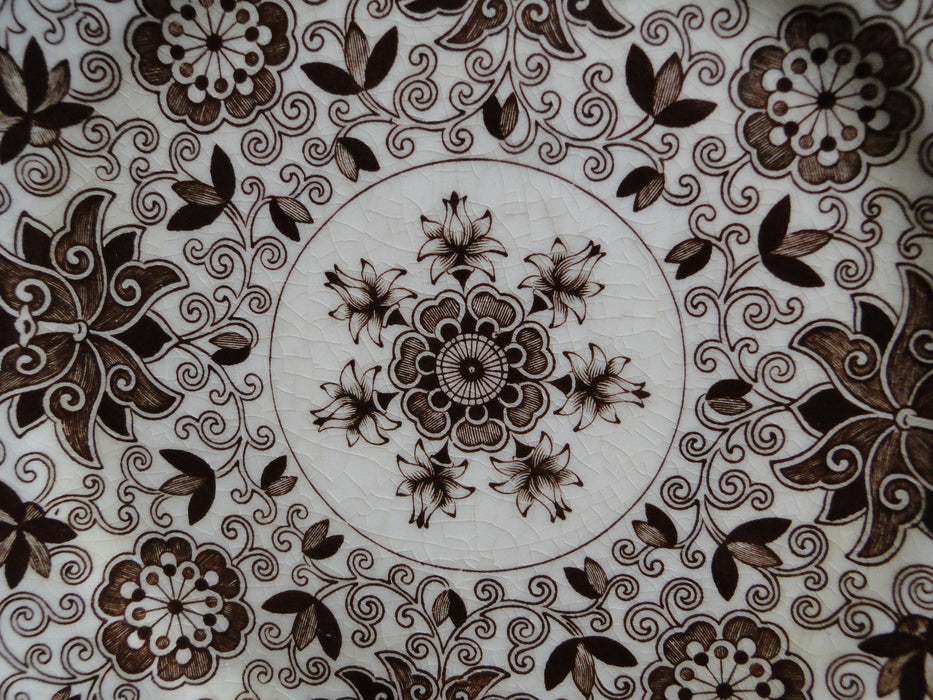 Mason's Bow Bells Brown, Flowers & Scrolls: Salad Plate, 8", As Is