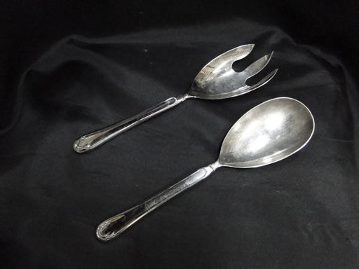 Silverplate Flatware Made in China: Salad Serving Spoon & Fork, 10 3/4"