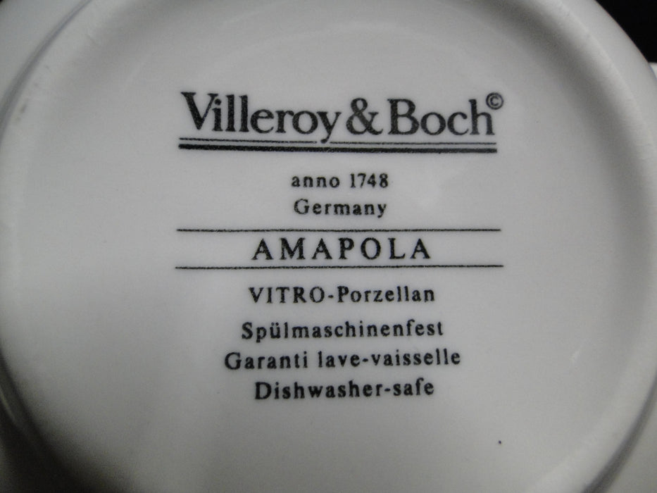 Villeroy & Boch Amapola, Blue & Orange Flowers: Cream Soup Bowl & Saucer