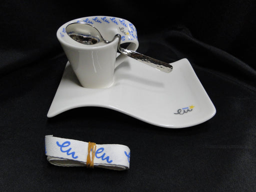 Villeroy & Boch New Wave: Espresso Plate, Cup, & Spoon Set, Mono "lu 2005"