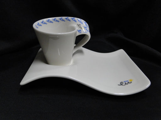 Villeroy & Boch New Wave: Espresso Plate, Cup, & Spoon Set, Mono "lu 2005"