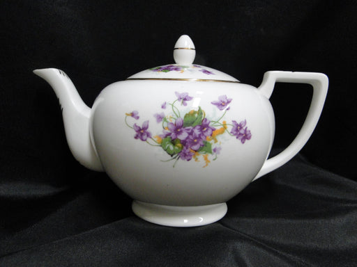 Radford Violet, Purple Flowers: Teapot & Lid, 5 3/4" Tall, 4 Cup Capacity