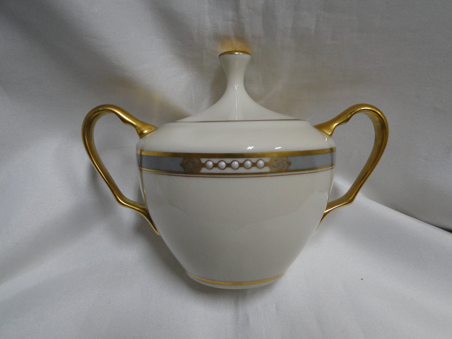 Lenox McKinley, Gray Band: Sugar Bowl & Lid, 4 1/4" Tall