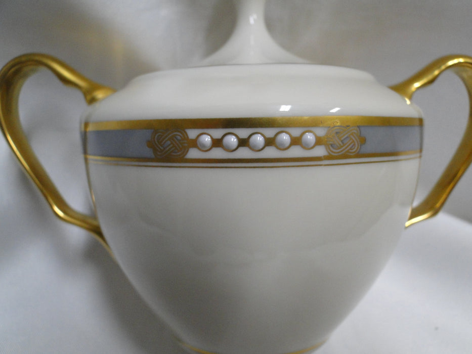 Lenox McKinley, Gray Band: Sugar Bowl & Lid, 4 1/4" Tall