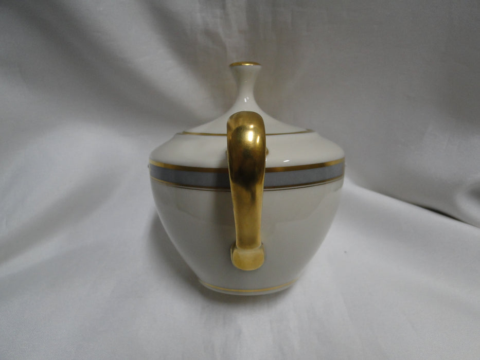 Lenox McKinley, Gray Band: Sugar Bowl & Lid, 4 1/4" Tall