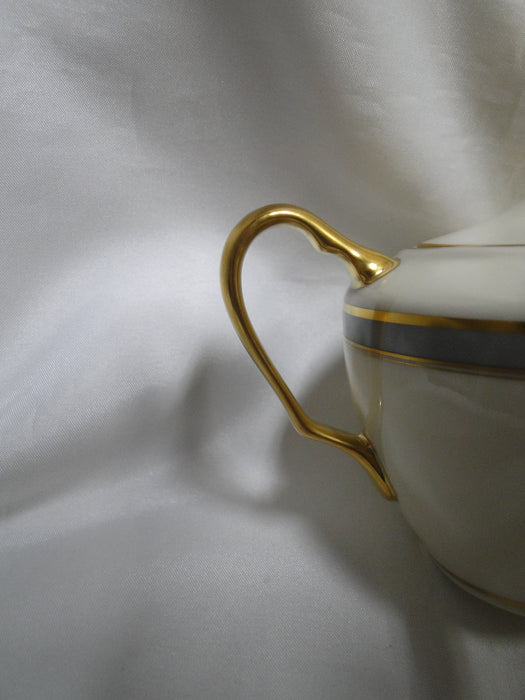 Lenox McKinley, Gray Band: Sugar Bowl & Lid, 4 1/4" Tall