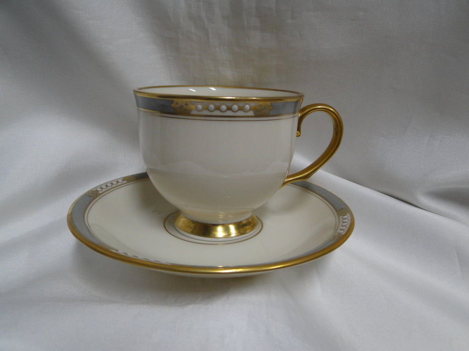 Lenox McKinley, Gray Band: Cup & Saucer Set, 2 7/8" Tall