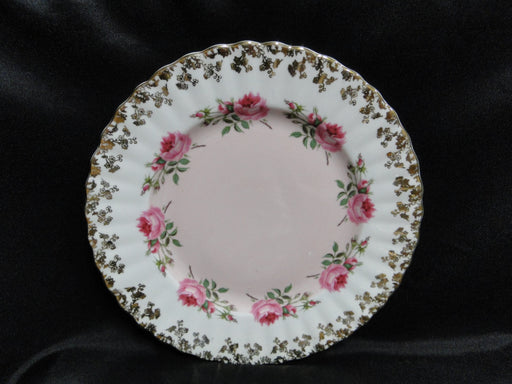 Royal Albert Bridesmaid, Pink Roses & Center, White Rim: Dessert Plate, 7 1/4"