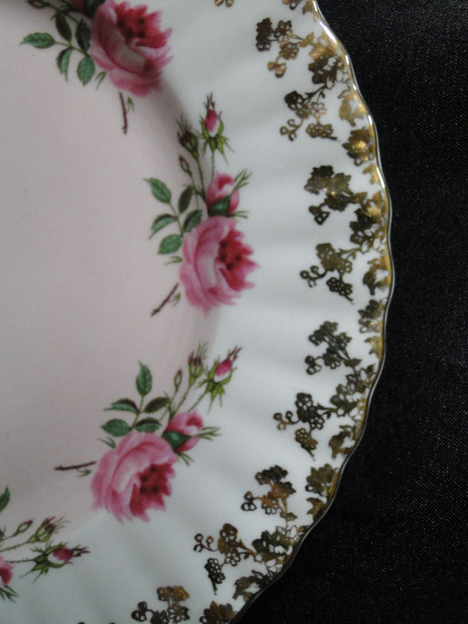 Royal Albert Bridesmaid, Pink Roses & Center, White Rim: Dessert Plate, 7 1/4"