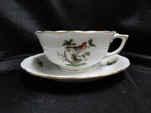Herend Rothschild Bird: Cup & Saucer Set, 734 & 734, RO, Motif B