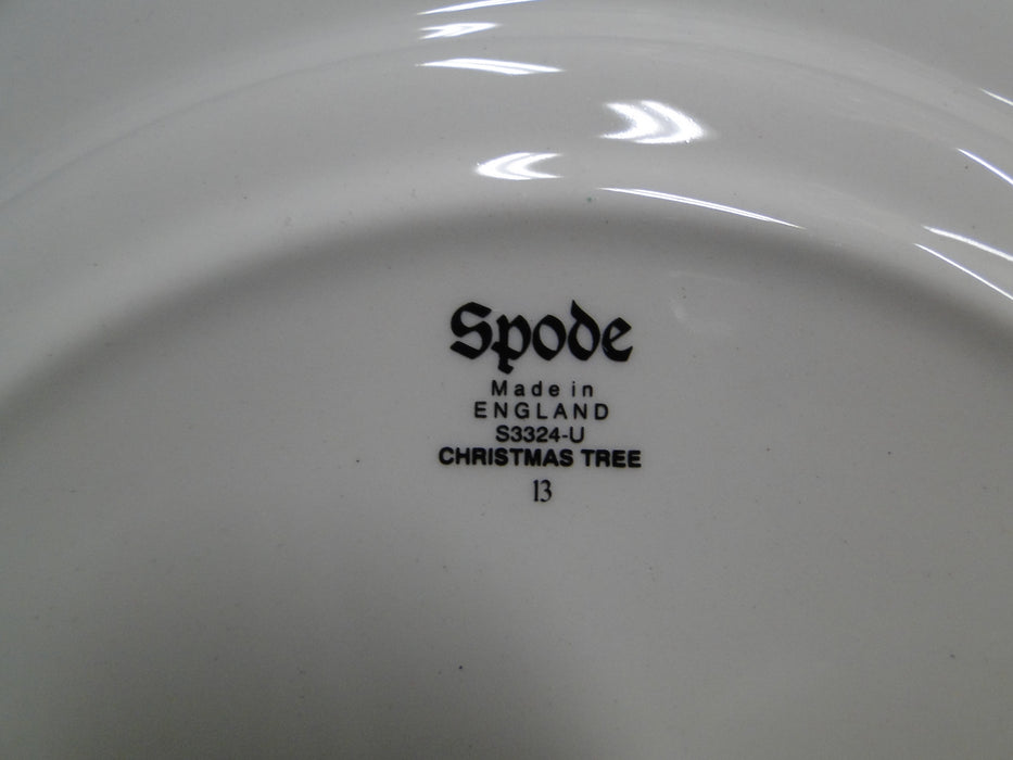Spode Christmas Tree, Green Trim, England: Dinner Plate, 10 3/8"-10 7/8" As Is