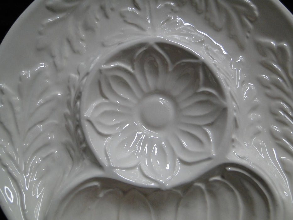 Whittier Pottery, White Embossed Leaves: Artichoke / Appetizer Dish, 10 1/8"