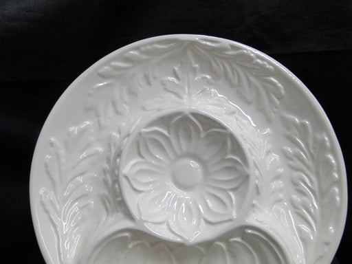 Whittier Pottery, White Embossed Leaves: Artichoke / Appetizer Dish, 10 1/8"