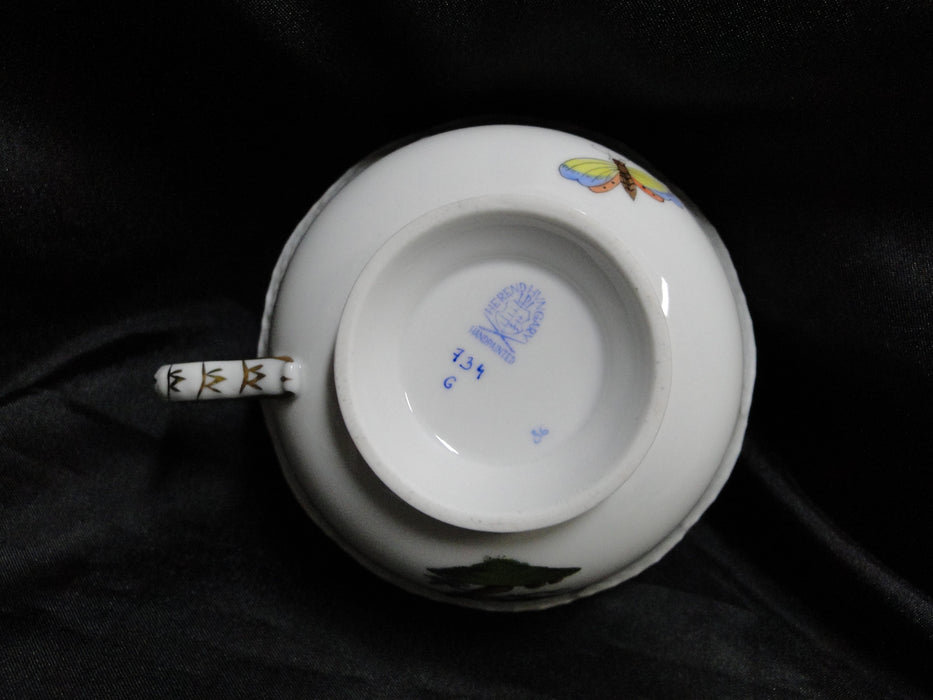 Herend Rothschild Bird: Cup & Saucer Set, 734 & 734, RO, Motif C